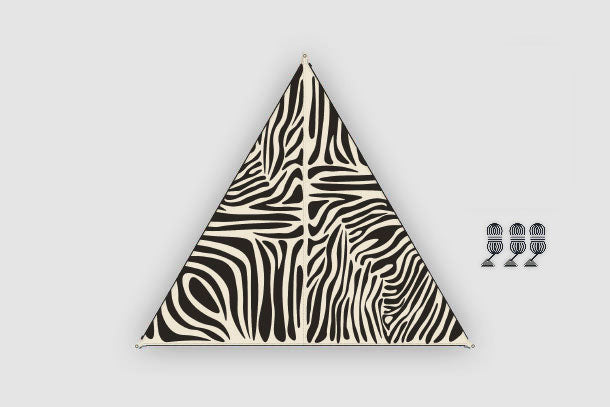 Verbindbares Sonnensegel TC-Zip-Canvas Zebra Druck